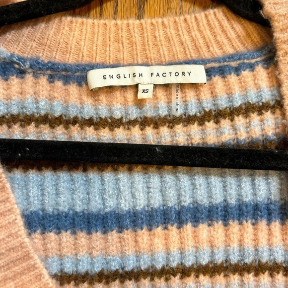 English Factory Knit Striped Cropped Cardigan - Picture 4 of 6